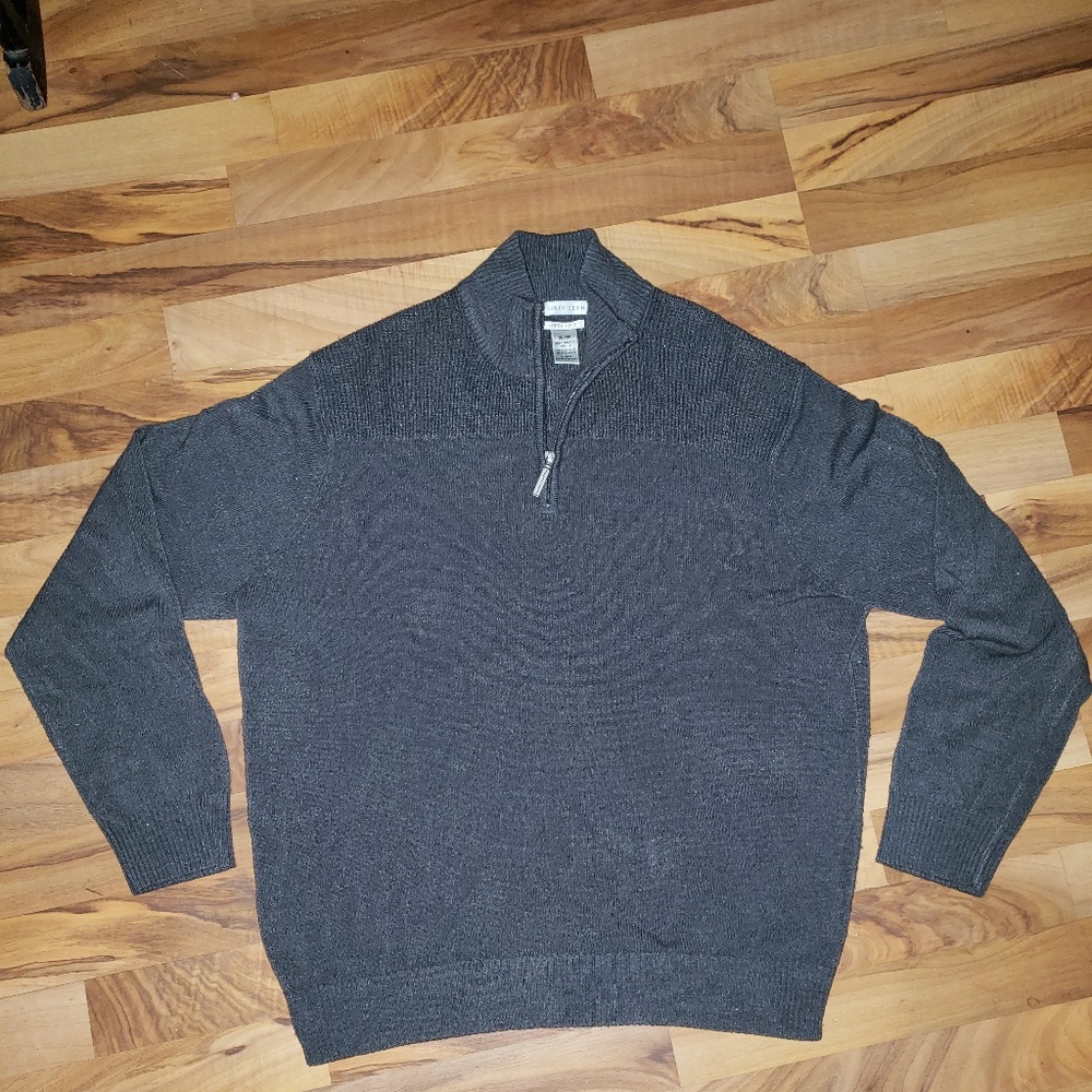 Geoffrey Beene Mens Pull Over Partail Zip Sweater